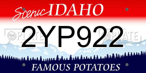 2YP922 Idaho License Plate