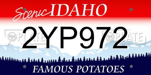 2YP972 Idaho License Plate