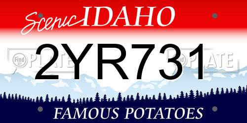 2YR731 Idaho License Plate