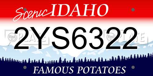 2YS6322 Idaho License Plate