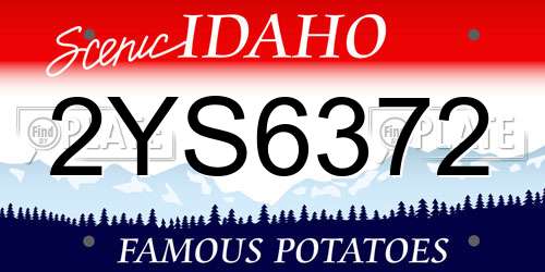 2YS6372 Idaho License Plate