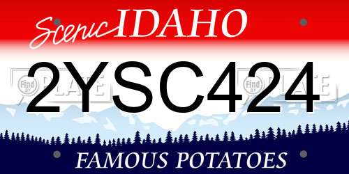 2YSC424 Idaho License Plate