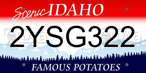 2YSG322 Idaho License Plate