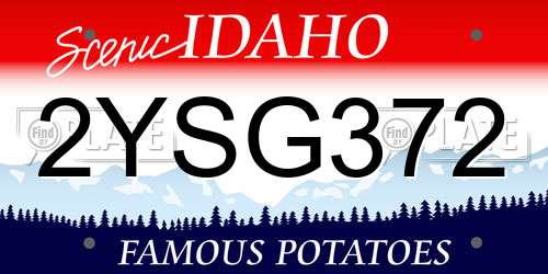 2YSG372 Idaho License Plate