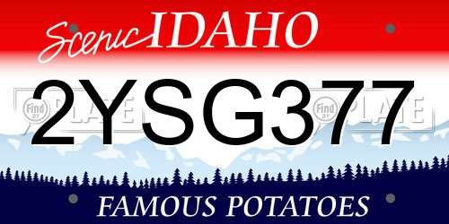 2YSG377 Idaho License Plate