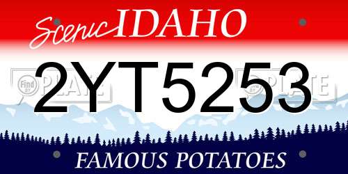 2YT5253 Idaho License Plate