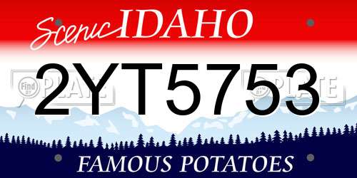 2YT5753 Idaho License Plate