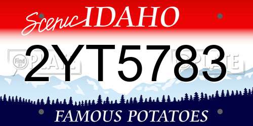 2YT5783 Idaho License Plate