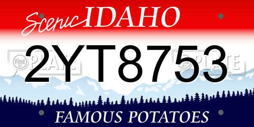 2YT8753 Idaho License Plate