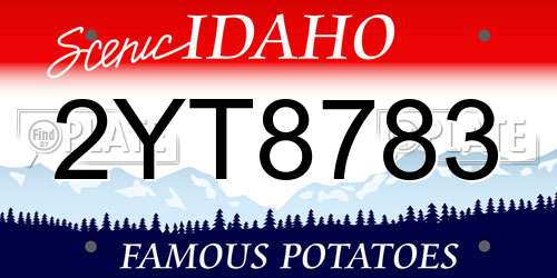 2YT8783 Idaho License Plate