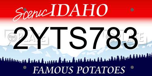 2YTS783 Idaho License Plate