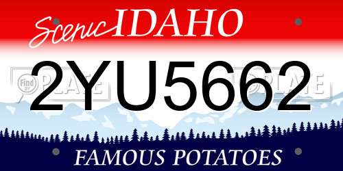 2YU5662 Idaho License Plate