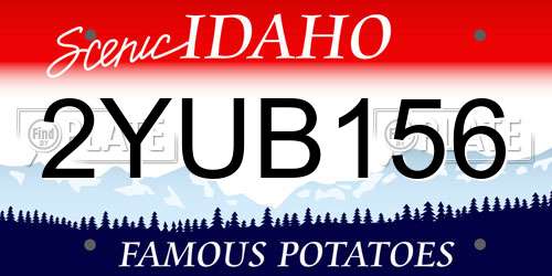 2YUB156 Idaho License Plate
