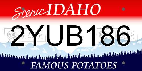 2YUB186 Idaho License Plate