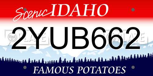 2YUB662 Idaho License Plate