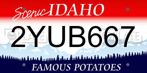 2YUB667 Idaho License Plate