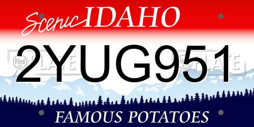 2YUG951 Idaho License Plate