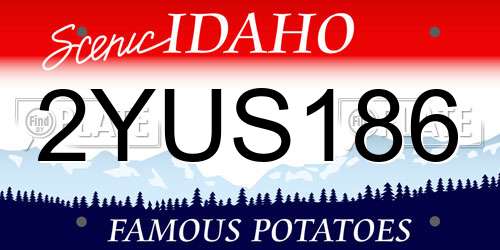 2YUS186 Idaho License Plate