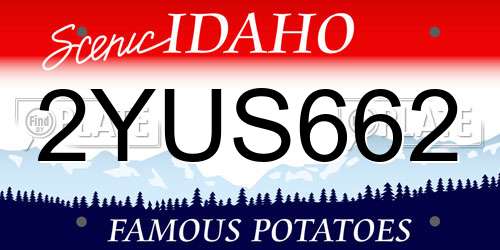 2YUS662 Idaho License Plate
