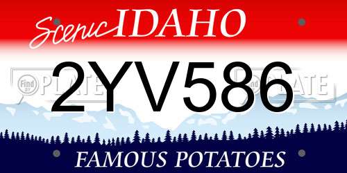 2YV586 Idaho License Plate