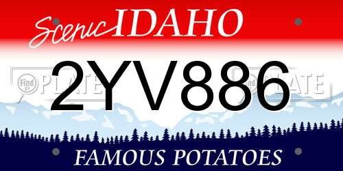 2YV886 Idaho License Plate