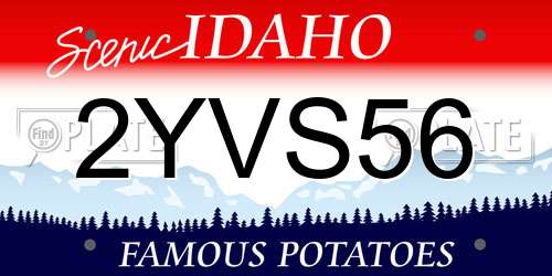 2YVS56 Idaho License Plate