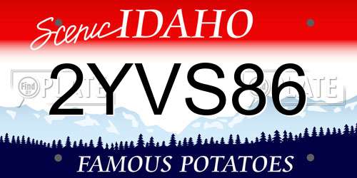 2YVS86 Idaho License Plate