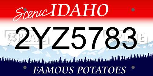 2YZ5783 Idaho License Plate