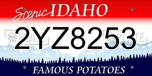2YZ8253 Idaho License Plate