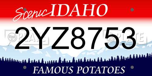 2YZ8753 Idaho License Plate