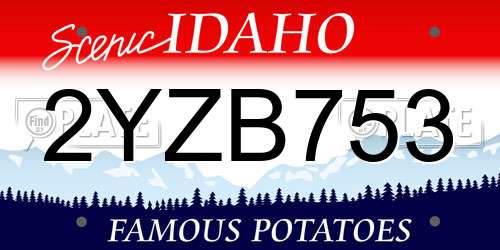 2YZB753 Idaho License Plate