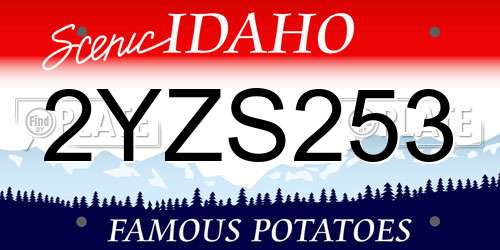 2YZS253 Idaho License Plate