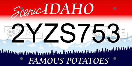 2YZS753 Idaho License Plate