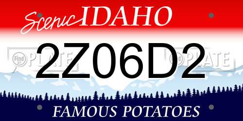 2Z06D2 Idaho License Plate