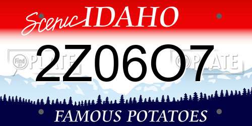 2Z06O7 Idaho License Plate