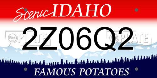 2Z06Q2 Idaho License Plate