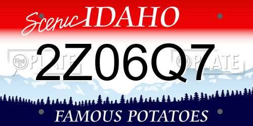 2Z06Q7 Idaho License Plate