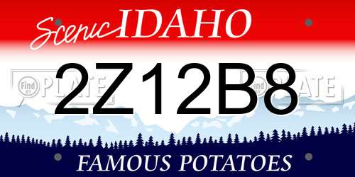 2Z12B8 Idaho License Plate