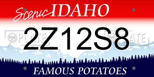 2Z12S8 Idaho License Plate