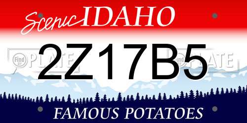 2Z17B5 Idaho License Plate