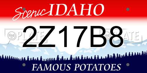 2Z17B8 Idaho License Plate