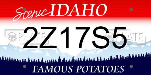 2Z17S5 Idaho License Plate
