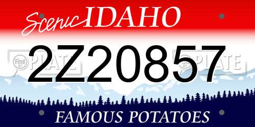 2Z20857 Idaho License Plate