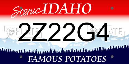 2Z22G4 Idaho License Plate