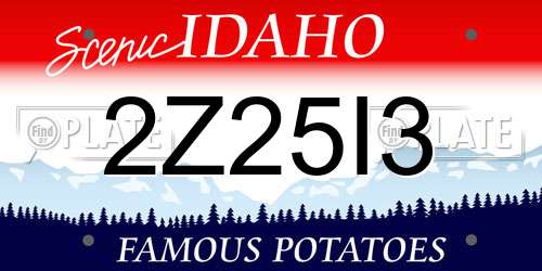 2Z25I3 Idaho License Plate