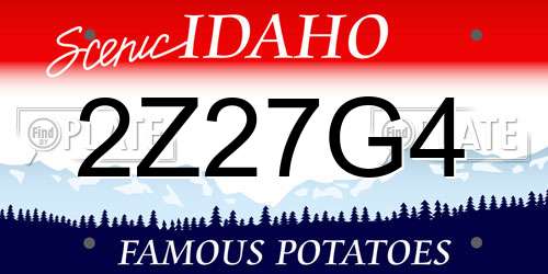 2Z27G4 Idaho License Plate