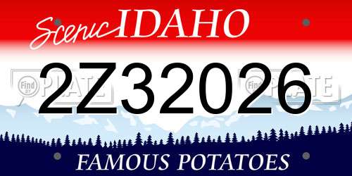 2Z32026 Idaho License Plate