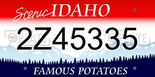 2Z45335 Idaho License Plate