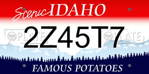 2Z45T7 Idaho License Plate