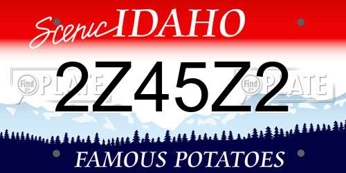 2Z45Z2 Idaho License Plate